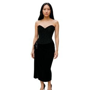 Scott McClintock Vintage Strapless Burgandy Velvet Evening Dress – Size 6
